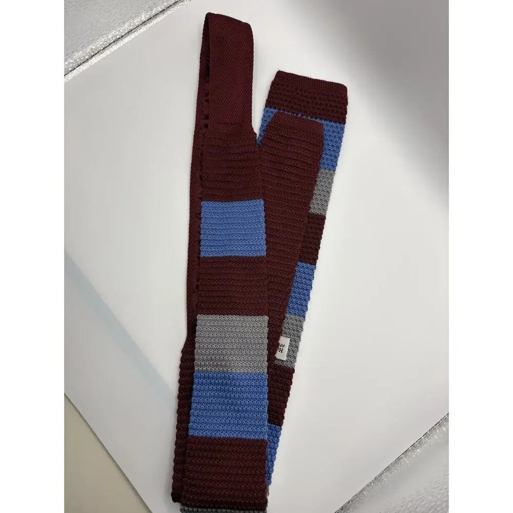 Harrison Blake Apparel Knit Tie 2 Colors, Burgundy And Stripes